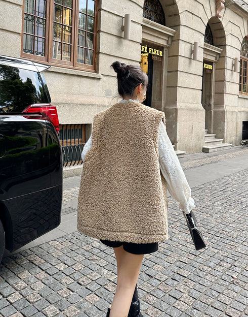 Textured Double Button Vest